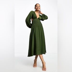 ASOS Deep Green Long Sleeve Dress
